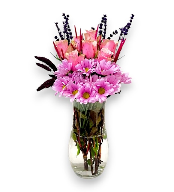 Pembe Gül ve Papatya Tasarımı